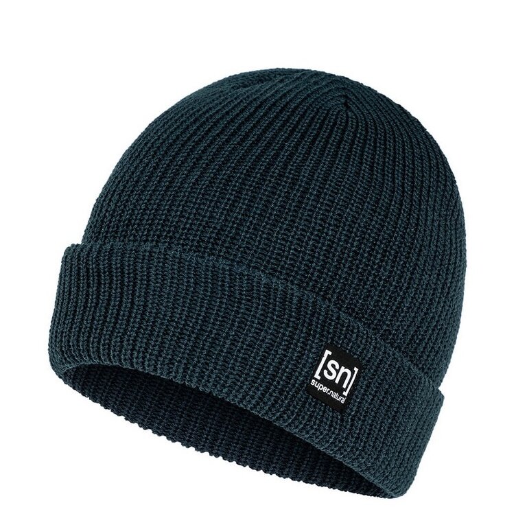 supernatural czapka zimowa Merino Basic Beanie (wełna merino, idealna ochrona przed zimnem) granatowa - 1 sztuka
