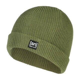 super natural czapka zimowa Merino Basic Beanie (wełna merino, idealna ochrona przed zimnem) zielona - 1 sztuka