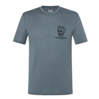 super natural T-shirt Freizeit Gravel (Mieszanka Merino) szary męski