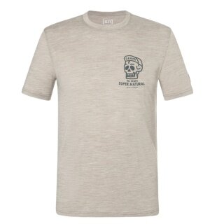 super natural T-shirt Freizeit Gravel (Mieszanka Merino) beżowy męski