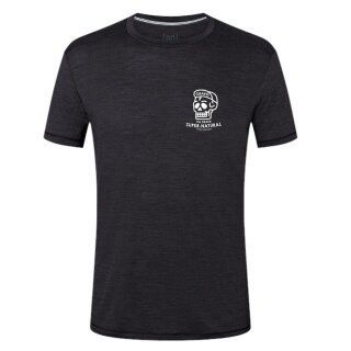 super natural T-shirt Freizeit Gravel (Mieszanka Merino) czarny męski