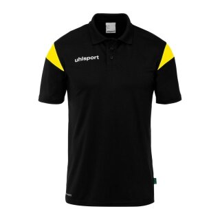 uhlsport Polo sportowe Squad 27 (100% rec. poliester) czarny/żółty dziecięce
