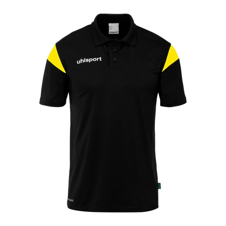 uhlsport Polo sportowe Squad 27 (100% rec. poliester) czarny/żółty dziecięce