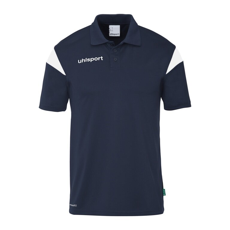 uhlsport Polo sportowe Squad 27 (100% rec. poliester) granatowy/biały dziecięce
