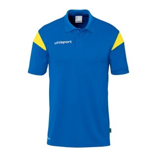 uhlsport Polo sportowe Squad 27 (100% rec. poliester) azurblau/żółty dziecięce