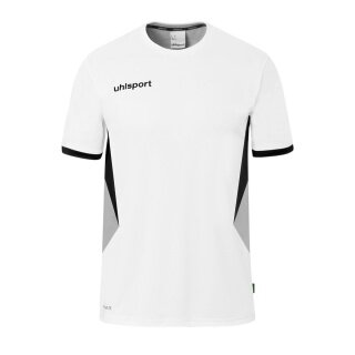 uhlsport Koszulka sportowa Equipe 29 (100% poliester) krótki rękaw biało/szaro/czarna męska