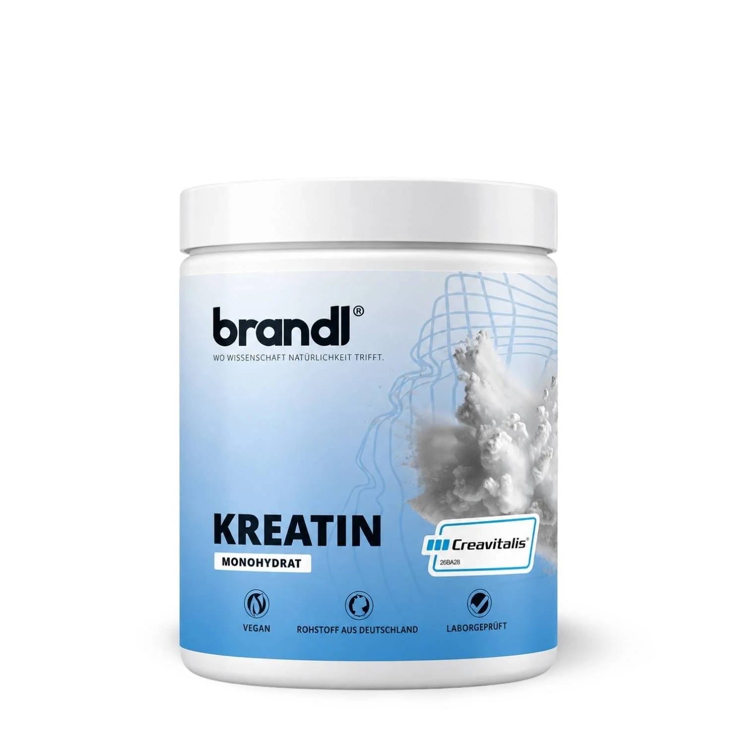 Brandl Kreatyna Monohydrat w proszku - 100% Kreatyna Monohydrat bez dodatków - 300g puszka